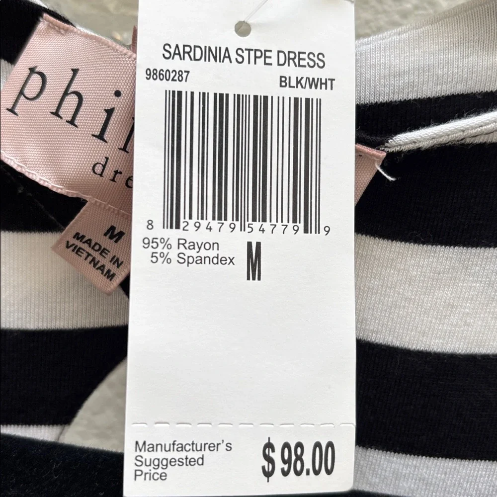 Philosophy | Black and White sardina Striped Maxi Dress - Picture 5 of 8